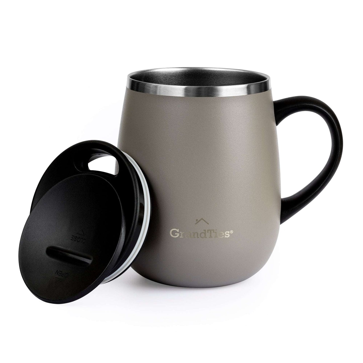 Insulated Coffee Mug with Sliding Lid 16oz/460ml (Grande) - Caffe Latte - Grandties