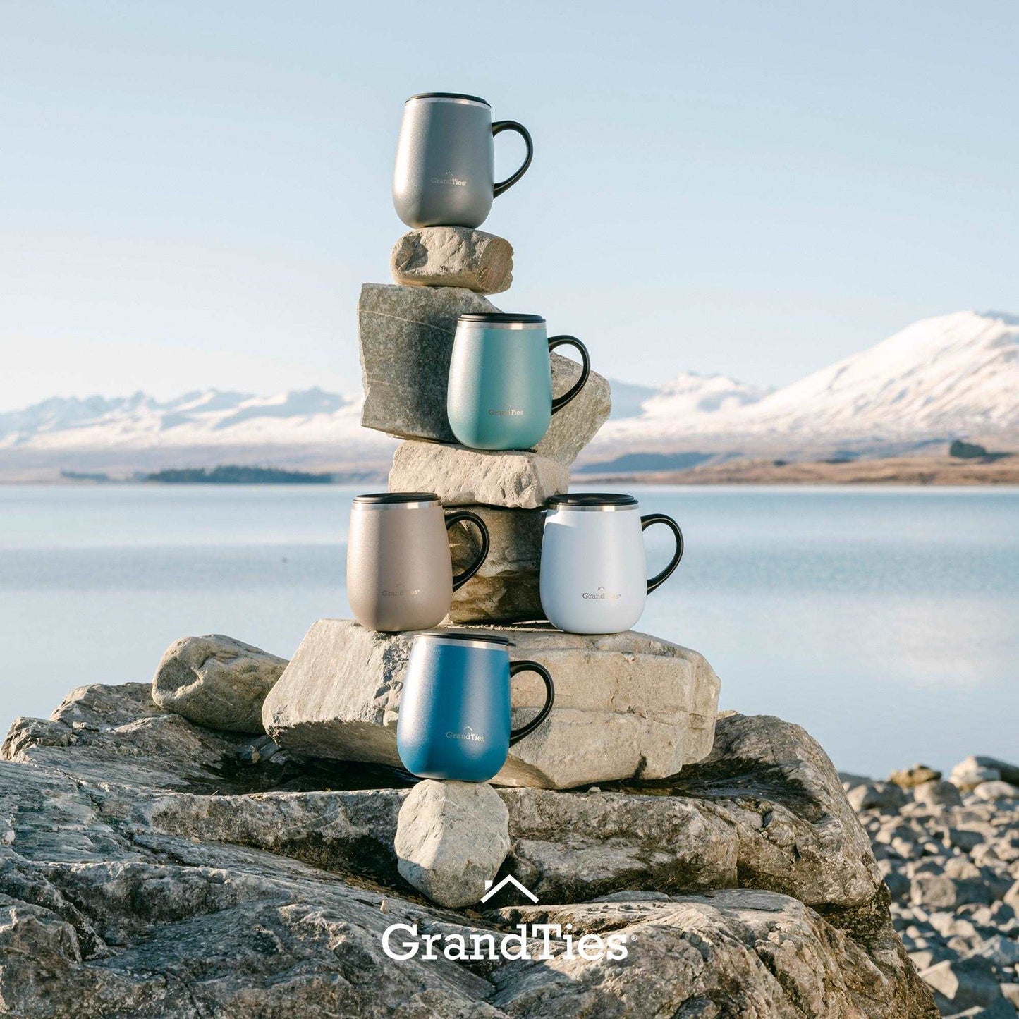 Insulated Coffee Mug with Sliding Lid 16oz/460ml (Grande) - Stone Gray - Grandties