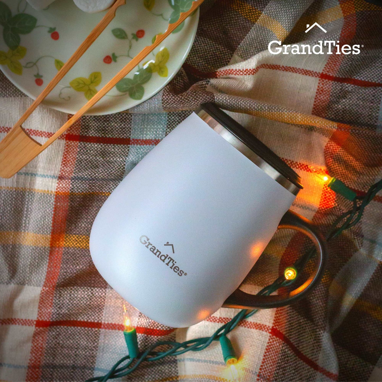 Insulated Coffee Mug with Sliding Lid 16oz/460ml (Grande) - Pearl - Grandties