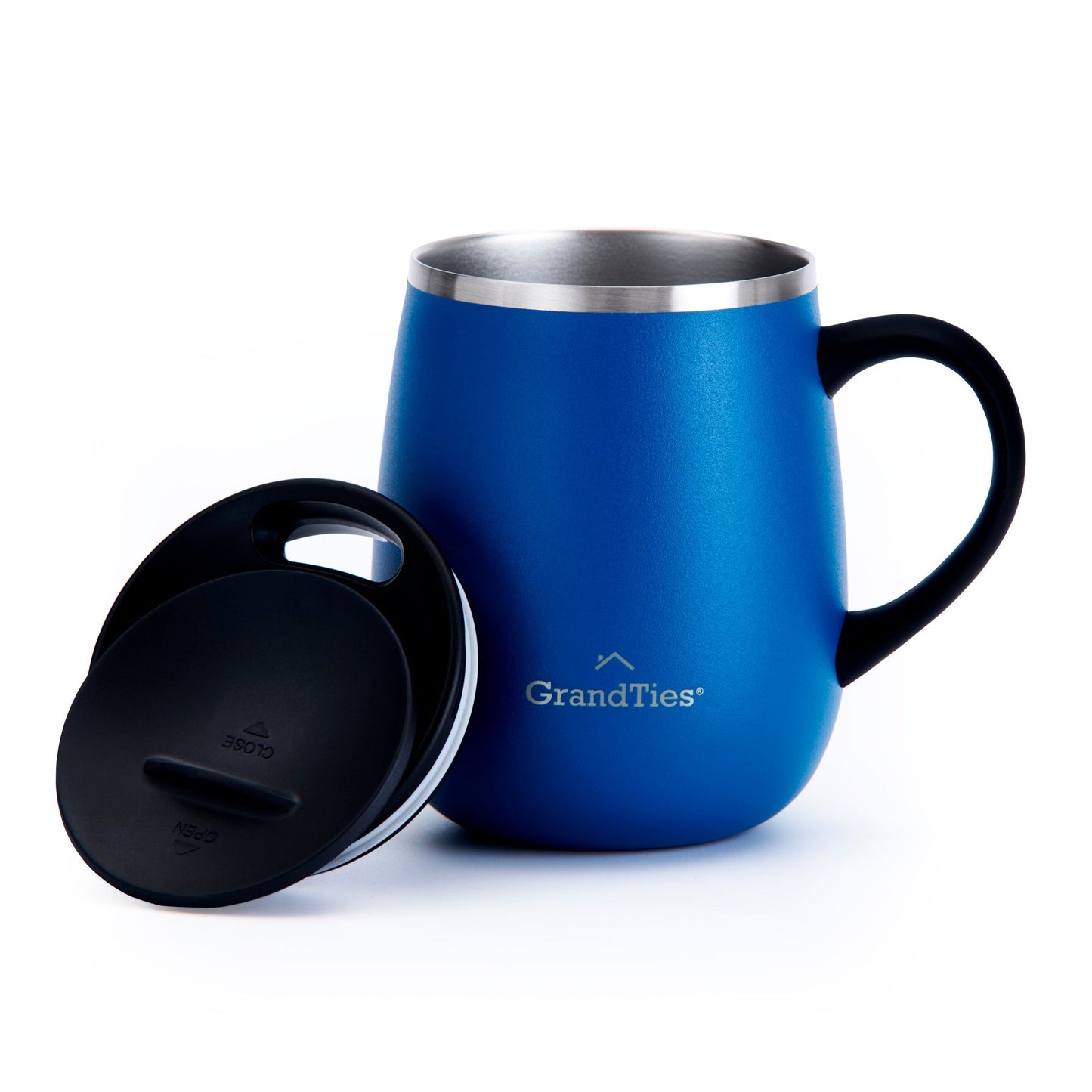 Insulated Coffee Mug with Sliding Lid 16oz/460ml (Grande) - Cobalt Blue - GrandTies